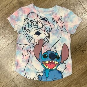 Disney Blue and Pink Stitch Short Sleeve Tee